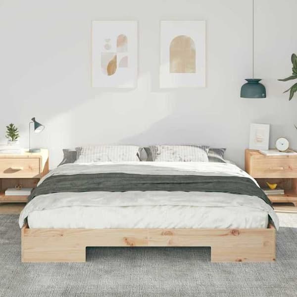 vidaXL Sängram Brun 200 x 200 cm 873016