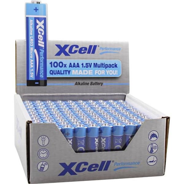XCell Pile LR3 (AAA) alkaliska 1,5 V 100 st.