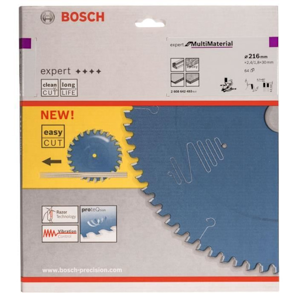 Cirkelsågblad för trä - BOSCH EXPERT - 216x30x2,4 mm - 64 tänder