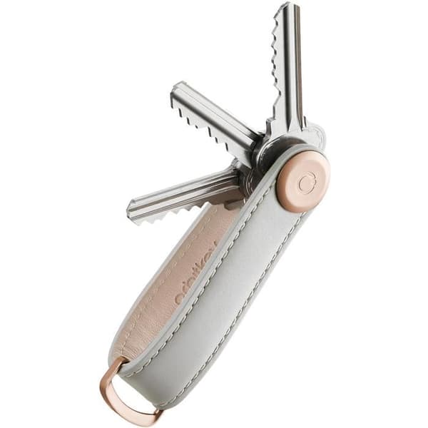 ORBITKEY Nyckelorganisator i läder 2.0 - Sten med grå sömmar