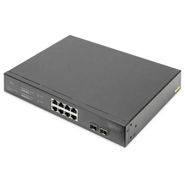 Switch PoE 8 portar - Digitus - DN-95341-1 - 140W - Ohanterad - Rackmonterbar 1U Grå