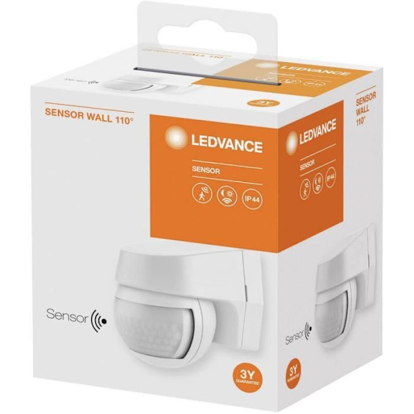 Rörelsesensor - LEDVANCE - SENSOR WALL - 110° - Vit - IP44 Vit