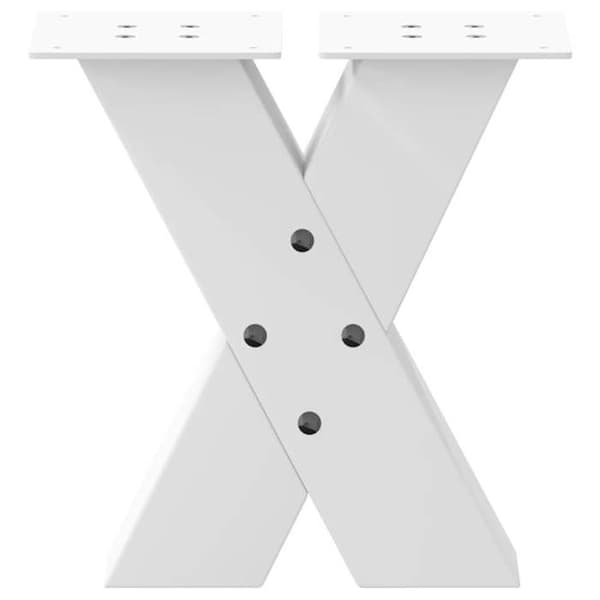vidaXL X-formade soffbordsben, 2 stycken, vit, 30 x (30-31) cm, stål 4012929