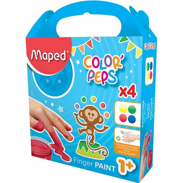 MAPED Fingerfärgkrukor - 4 x 80 g