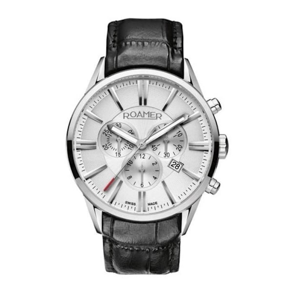 Klocka - Roamer - 508837-41-15-05 - Kvarts - Rostfritt stål - Svart läder