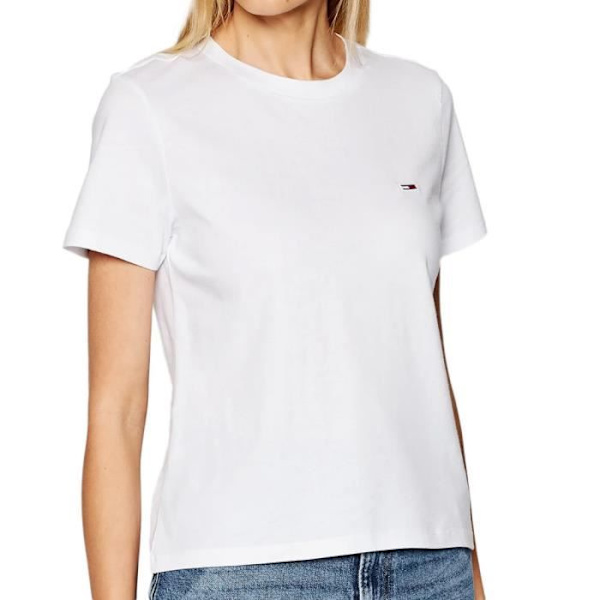 T-shirt Kvinna - TOMMY HILFIGER - Regular - Vit - Kortärmad - 100% Bomull Vit S