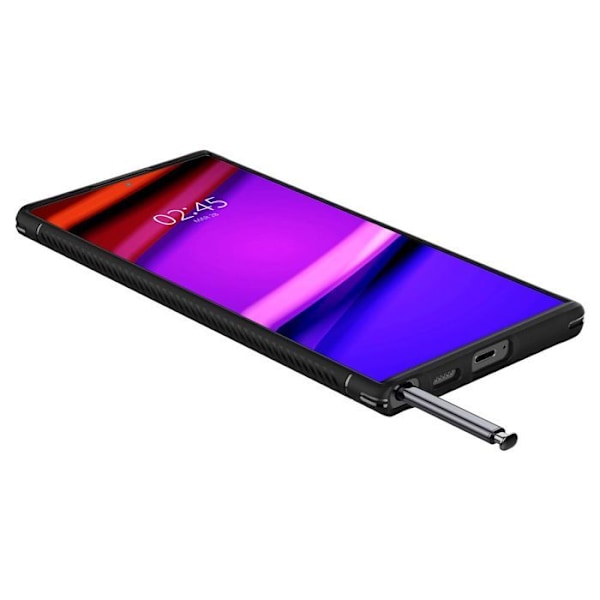 Fodral - SPIGEN - Robust rustning - Mjuk - Silikon - Svart Svart