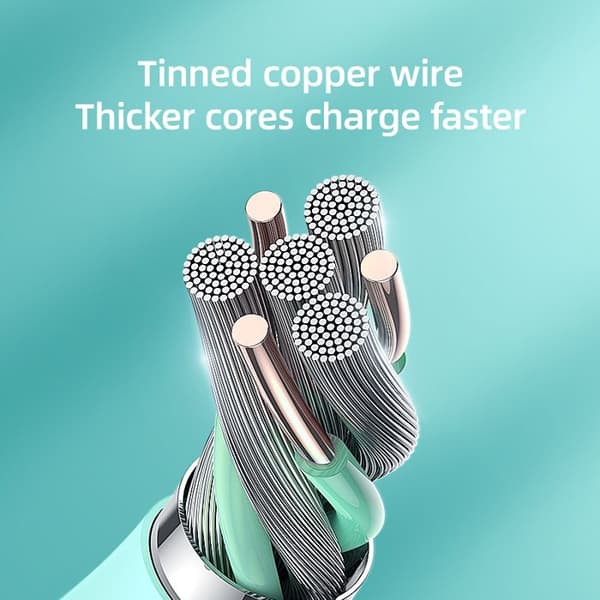 USB-A - microUSB 3A med laddningsindikator, 2 m, grön