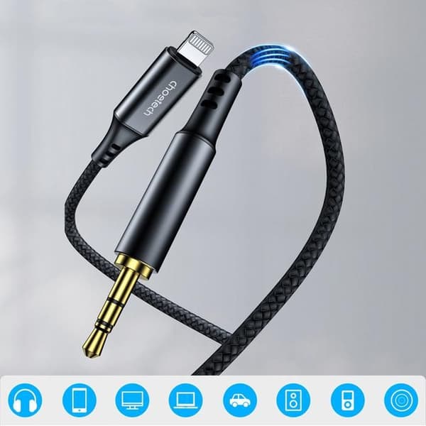 Câble Lightning Choetech Aux009 för iPhone 2 m med mini-jack 3,5 mm