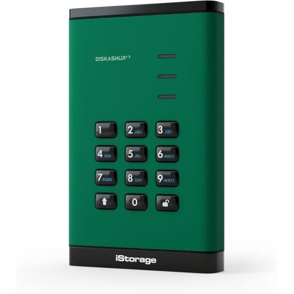 iStorage SSD-disk 512 Go Grön Bärbar säker Kryptering av hårdvara