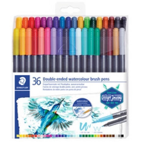 Dubbelspetsad tusch - STAEDTLER - Design Journey - Förpackning om 18 - Färg Svart - Opaque Svart