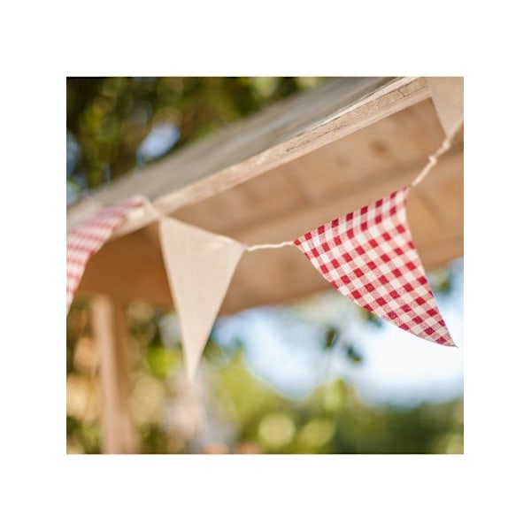 Garland - VICHY - Linne - Röd - 2 meter - Retro