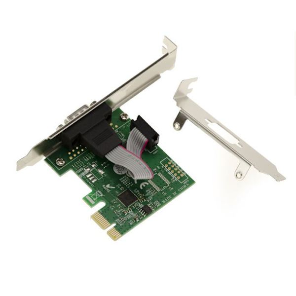 PCI Express-kort - ASIX - AX99100 - 1 Port RS232 - Low och High Profile - Kompatibel med Windows och Linux