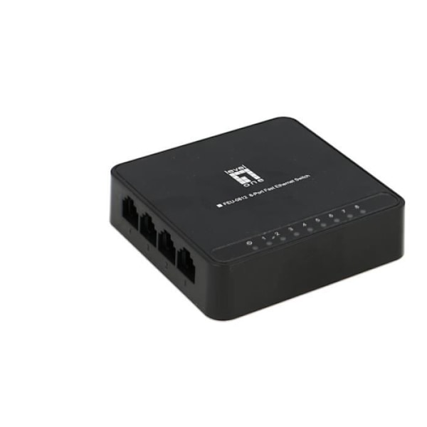 Switch Ethernet - LevelOne - FEU0812 - 8 portar RJ 45 - Nätaggregat - Mini Svart