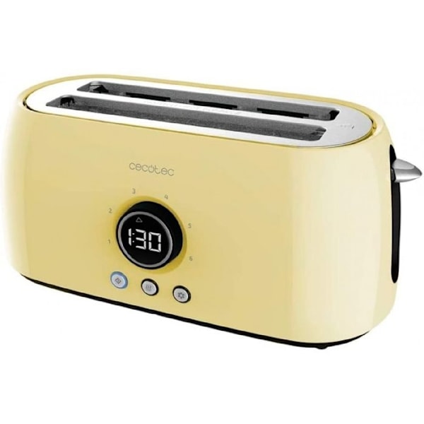 Cecotec Vertikal Brödrost Digital ClassicToast 15000 Gul Extra Dubbel Gul; Svart; Stål