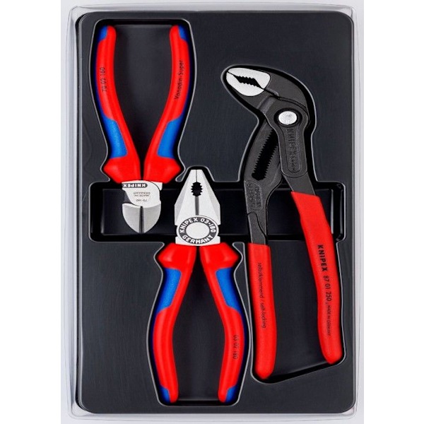 Set med 3 Knipex tång Universaltång 180mm