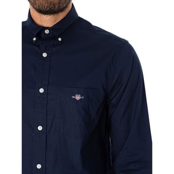 Skjorta i Regelbundet Poplin - GANT Blå jag