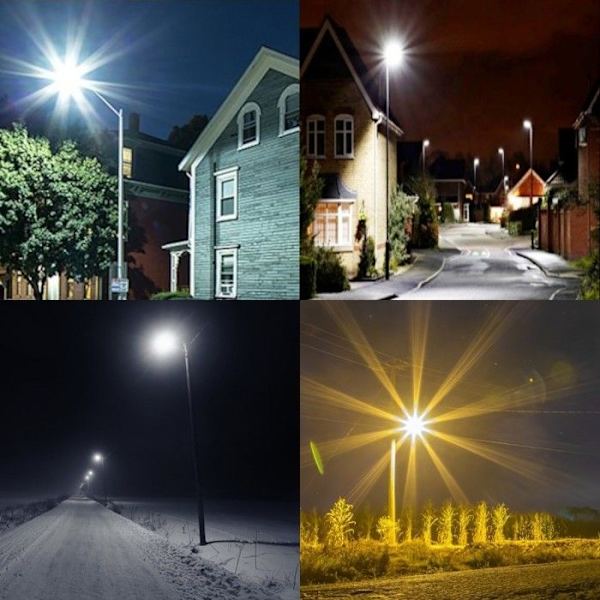 JANDEI - Solar gatubelysning 2500 Lumen 200W 6000K 25W litiumjon justerbar utomhuspanel