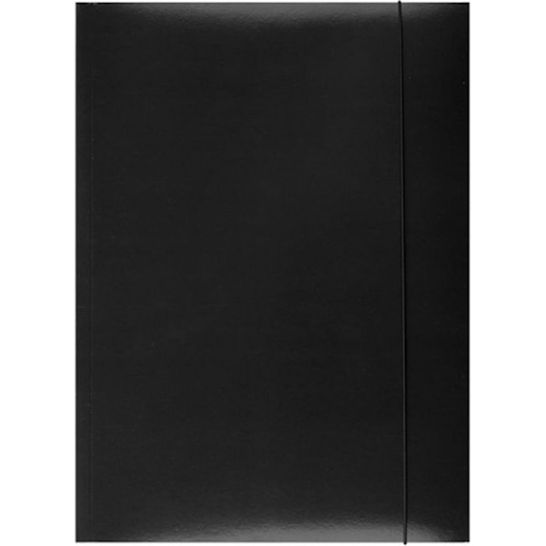 Kontorsprodukter - 21191141-05 - Kontorsprodukt mapp med elastik, kartong/lack, A4, 350 g/m², 3 flikar, svart