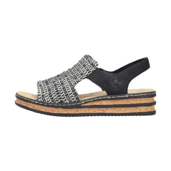 Rieker Palmas Elastiska Sandaler - Svart Svart 38