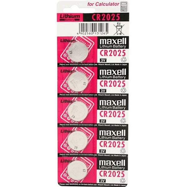Maxell Knappcell CR 2025 batteri, 5 st