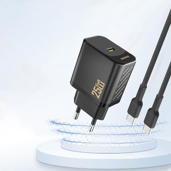 USB-C Väggladdare - DUDAO - A27 - 25 W - Snabbladdning - Överhettningsskydd Svart