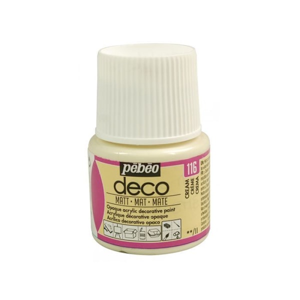 Akrylfärg - Pébéo - Déco - Cream - 45 ml - Matt finish Grädde