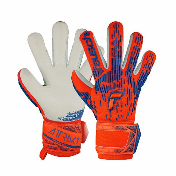 Målhandskar - Reusch - Attrakt Freegel Silver - Orange - Andningsbar - Barn hyper orng/elec blå 8