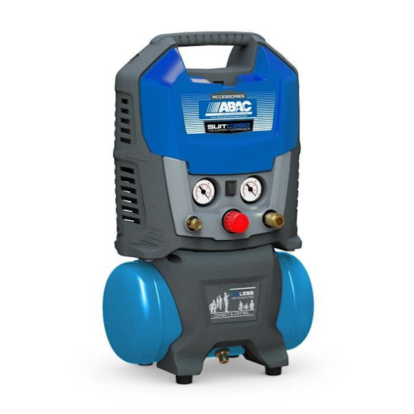ABAC SUITCASE kolvkompressor - 6 - 1,5 HP - 230 V Mono - 9,6 m3/h - 8b - 6 L blått och svart