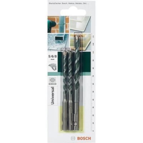 BOSCH SDS-QUICK multifunktionsborr - Set med 3 borrkronor Ø 5/6/8 mm