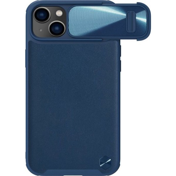 Nillkin - NLK903 - CamShield Läder S Fodral för iPhone 14 med blå kameraöverdrag