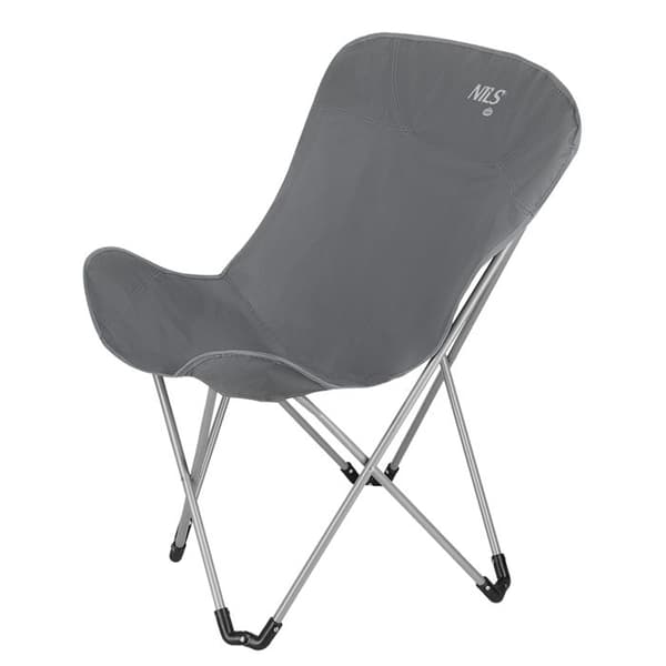 Fällbar campingstol - NILS CAMP - NC3051 - Grå - 600D Oxford - Stöder upp till 110 kg - Fällbar - 2,35 kg Grå