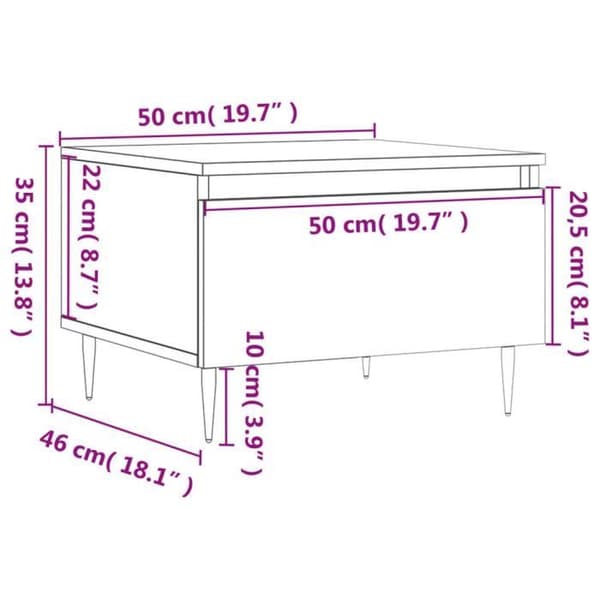 vidaXL Soffbord 2 st Vit 50x46x35 cm Konstruerat trä 830845