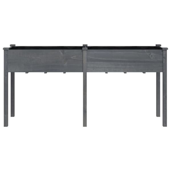 vidaXL Planter med grå foder 161x45x76 cm massiv granträ 364238