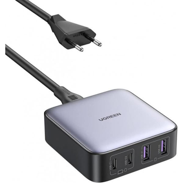 4-portars USB C-laddare med GaN II Tech -UGREEN Nexode 65W - Strömkabel medföljer 2M