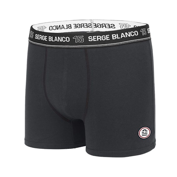 Serge Blanco boxershorts i bomull för män, stretchiga, andningsbara och allergivänliga herrtrosor, (paket med 4) - grå, blå, svart Svart XL