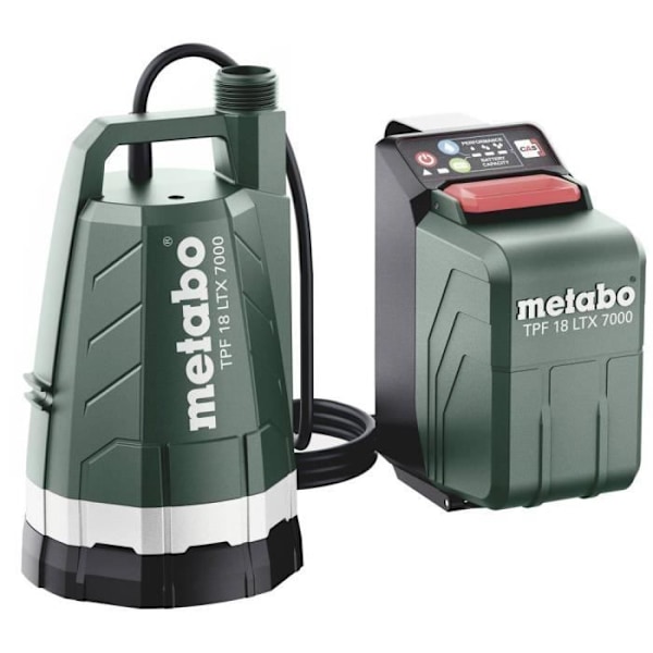Dränkbar pump - METABO - TPF 18 LTX 7000 - 7000 l/h - 9 m - Batteridriven