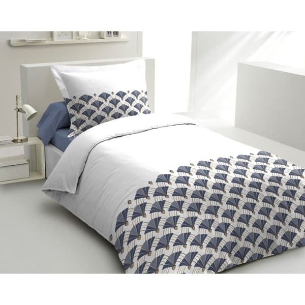 Sängset 2 delar 140x200 percale av bomull Blå - Le Clos des Songes BLÅ