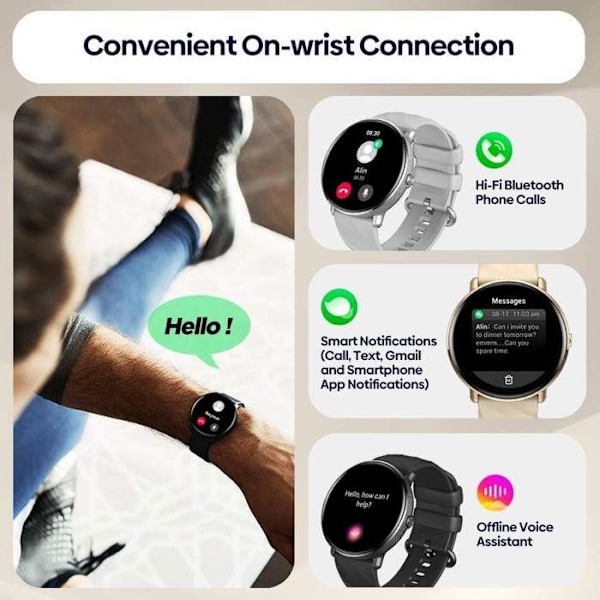 Zeblaze GTR 3 Pro - Smartwatch AMOLED Display 316L Rostfritt Stål - Svart
