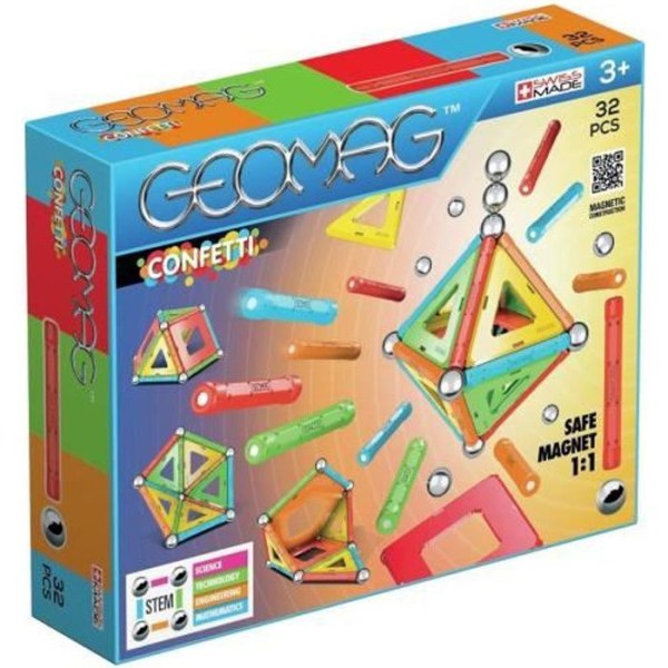 GEOMAG Magnetblock Confetti 32 element GEO-350 Flerfärgad
