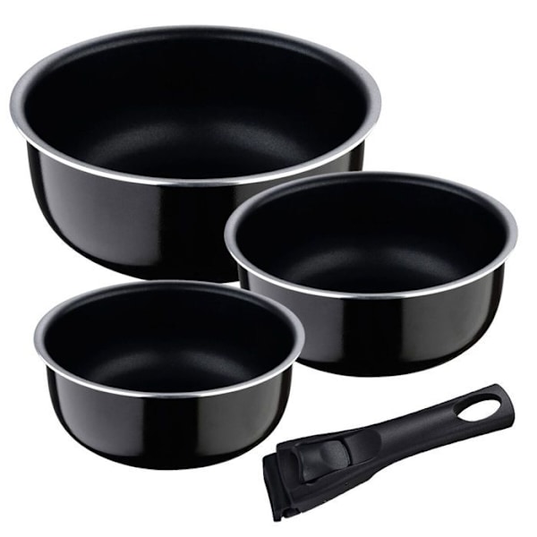 Bergner Click & Cook Aluminium 3-delad kastrullset Svart