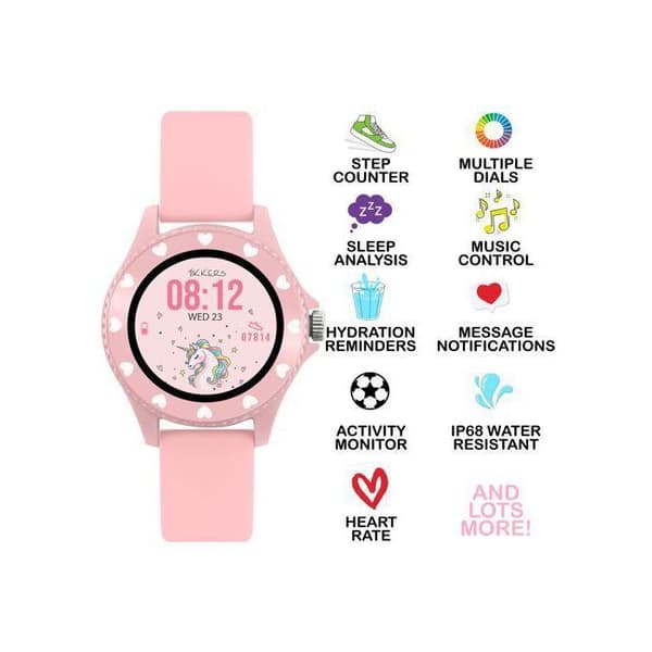 Barnsmartklocka Tikkers Smart Watch Series 34 rosa Bluetooth-notifikationer