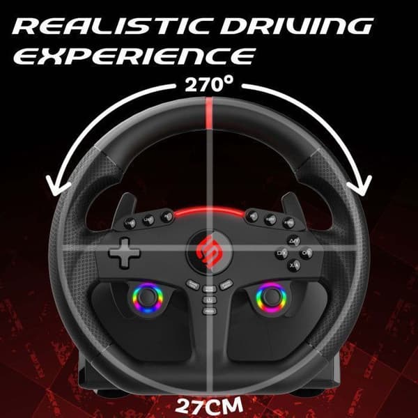 Volant gaming - SUBSONIC - Dubbel joystick LED - PS4 PC Switch Switch 2 Xbox One Xbox Series Programmerbara RGB-lysdioder