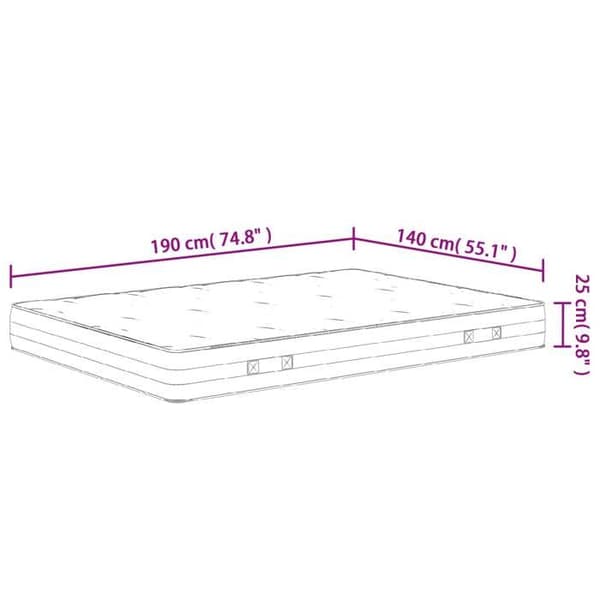vidaXL Pocket Spring Madrass Medium Hårdhet 140x190 cm 372852