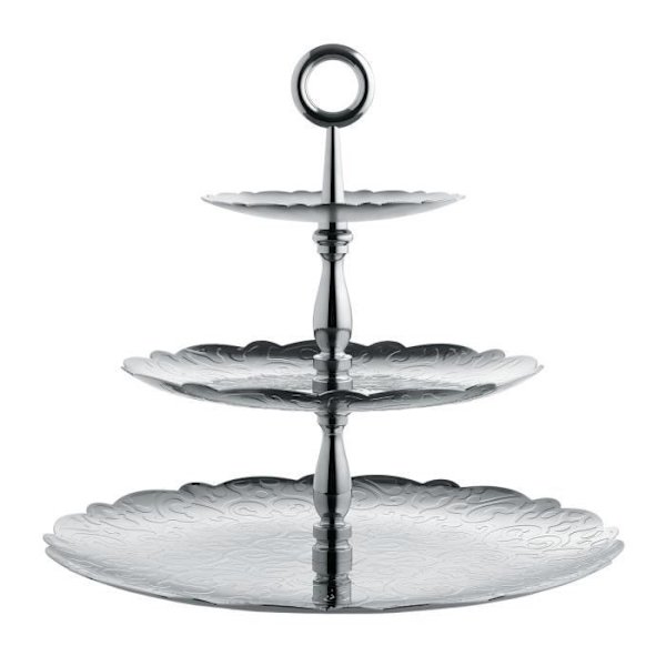 Trefotsfat i 3 våningar - Alessi - Dressed For Xmas - Rostfritt stål 18/10 - Ø35,5 cm - H.31 cm