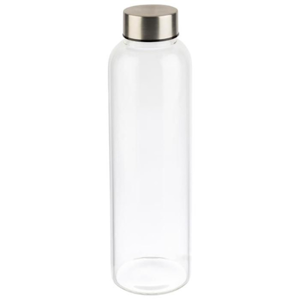 APS 66907 Dricksflaska av glas, skruvlock i rostfritt stål med silikonförsegling, 0,55 liter, Ø 6,5 cm, höjd 23,5 cm