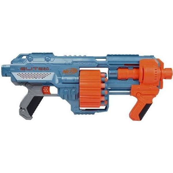 NERF Elite 2.0 Shockwave RD-15 Dart Gun - 30 pilar ingår - Anpassningsbar Flerfärgad