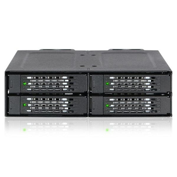 ICY DOCK TOUGHARMOR MB699VP-B V3, AVTAGNINGSBAR METALLRACK 4 X SSD U.2 Svart
