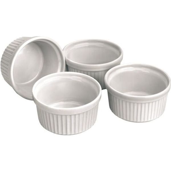 Set med 4 keramiska ramekins. Diameter 9 cm - Höjd 5 cm Tål ugn, mikrovågsugn och diskmaskin. Motstå...