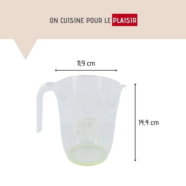 Transparent plastmåttkanna 1 liter Fackelmann Basic Transparent